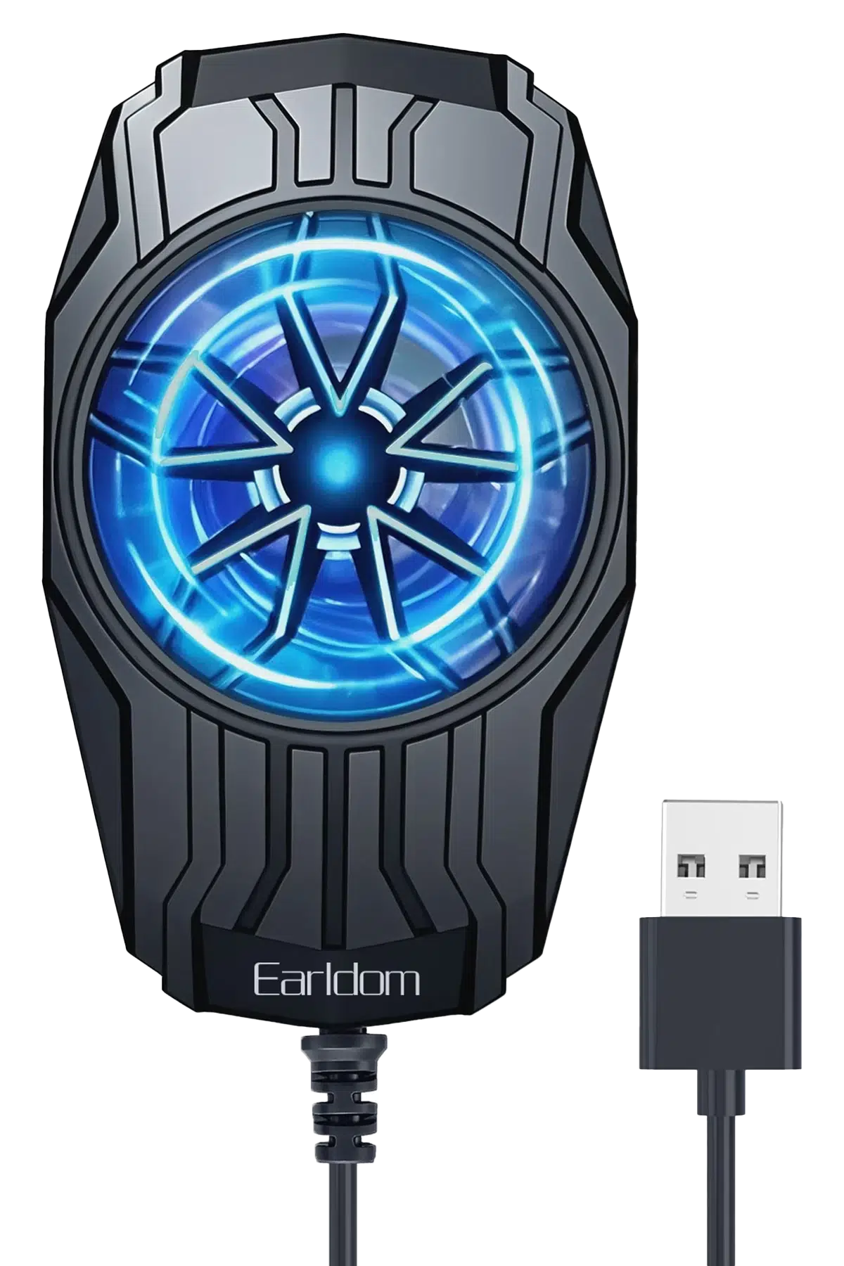 Earldom F17 Radiator Phone Cooling Fan Black – Mobile Gaming Cooler with Fast Heat Dissipation