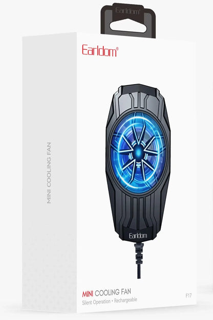 Earldom F17 Radiator Phone Cooling Fan Black – Mobile Gaming Cooler with Fast Heat Dissipation