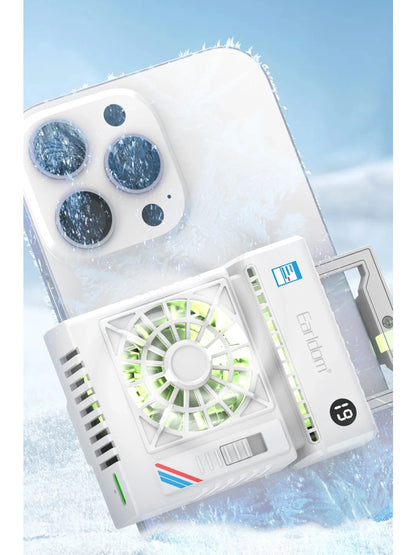 Earldom F23 Clip-On Phone Cooling Fan with RGB & Digital Temperature Display