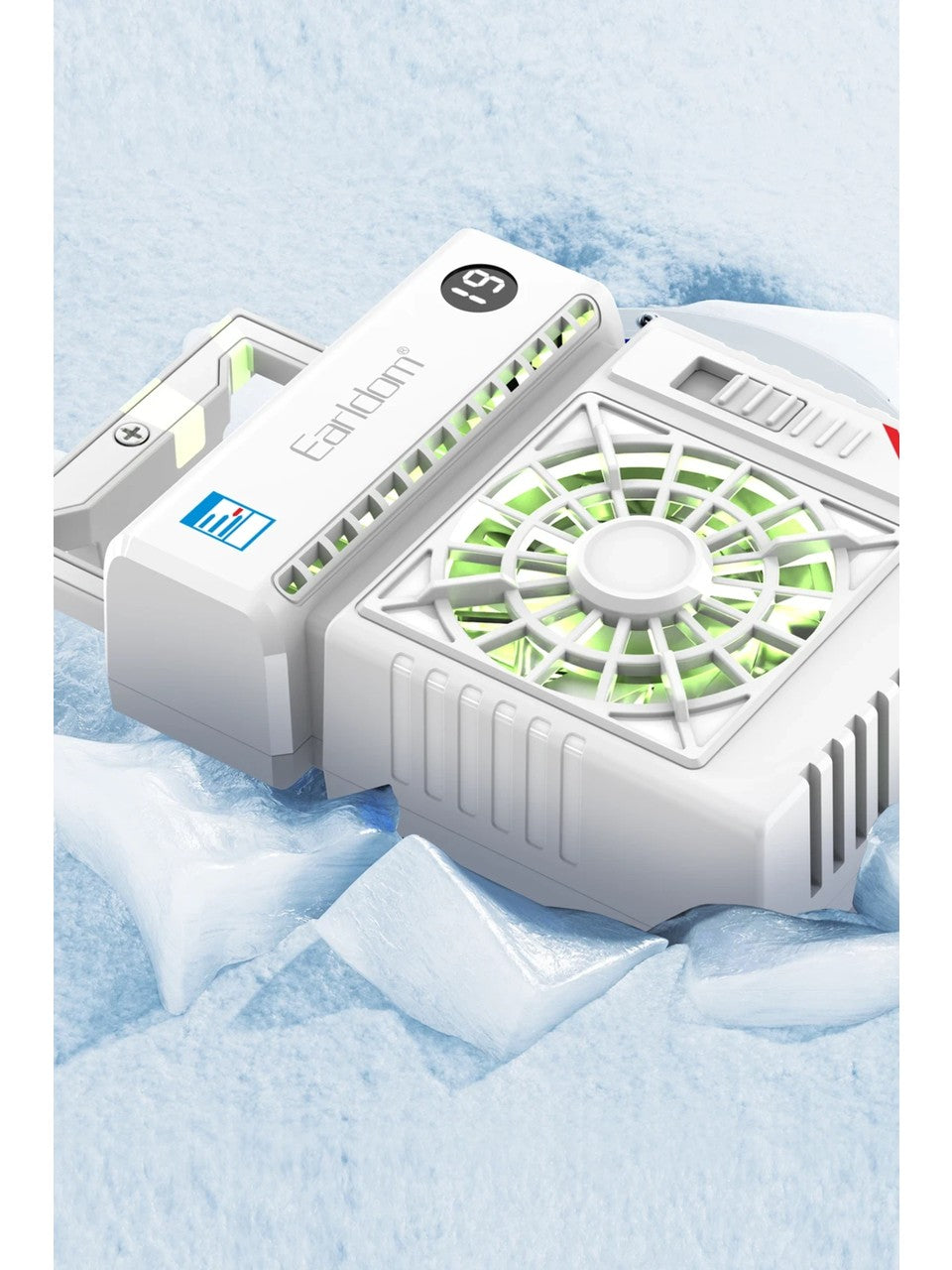 Earldom F23 Clip-On Phone Cooling Fan with RGB & Digital Temperature Display