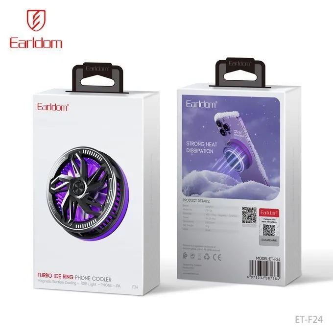 Earldom ET-F24 Magnetic Phone Cooler – Turbo Ice Ring Gaming Fan