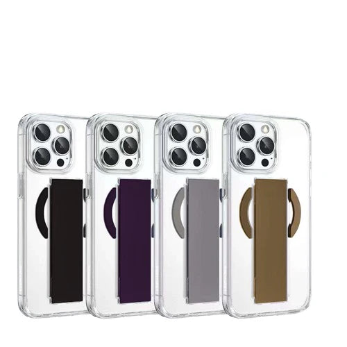 Transparent Mag Grip Case for iPhone & Samsung with Color Handle