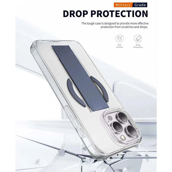 Transparent Mag Grip Case for iPhone & Samsung with Color Handle