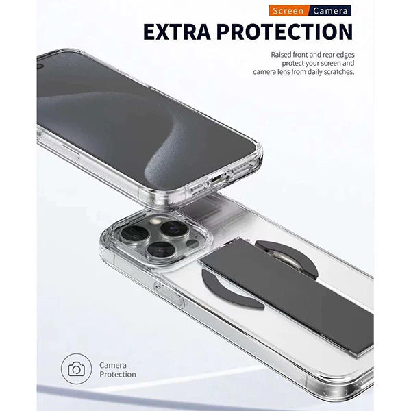 Transparent Mag Grip Case for iPhone & Samsung with Color Handle