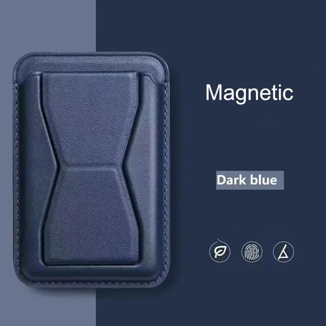 For iPhone Leather Bracket Clip Magsafe Magnetic Phone Card Holder Magsafe Wallet Stand Foldable Slim Leather iPhone Stand Wallet
