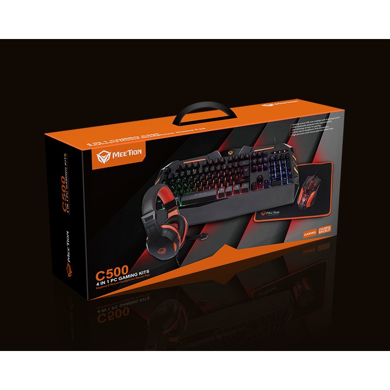 Meetion C500 4-in-1 Gaming Combo Keyboard Mouse Headset Pad